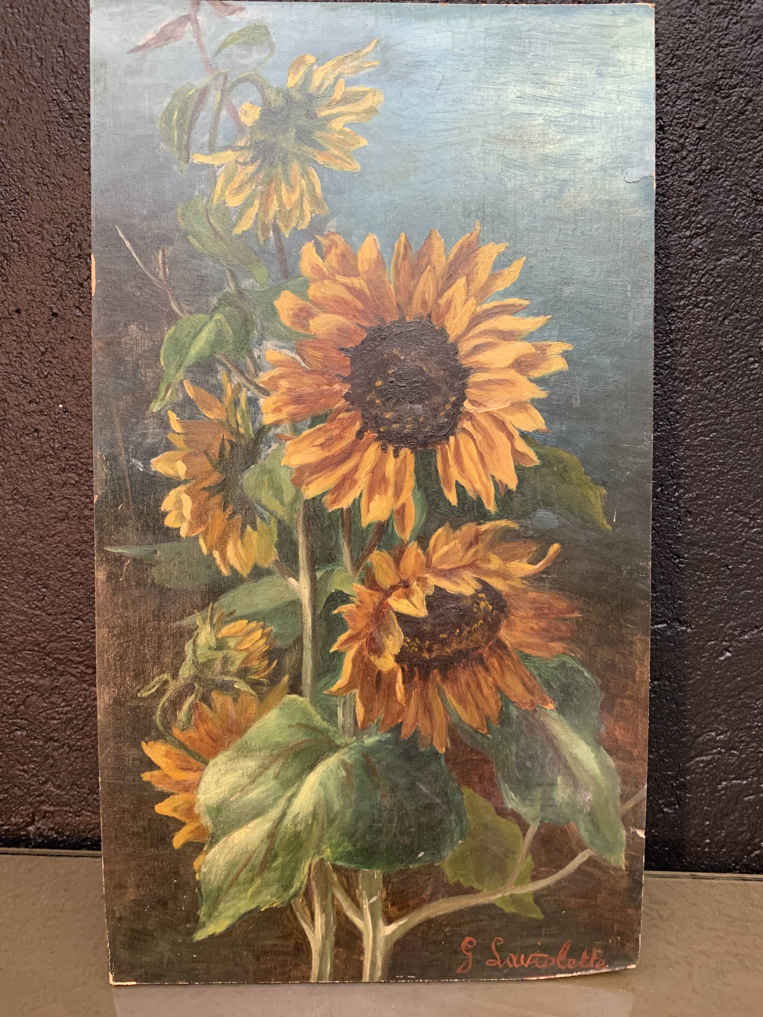 Vintage table flowers, dandelions