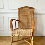 Fauteuil rotin adulte vintage