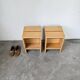 Pair of pine stools or bedside tables, mountain furniture, 1950s