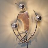 Vintage chrome metal wall light, 70s