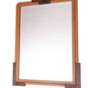 Dutch Art Deco Wall Mirror, Oak Frame, Amsterdamse School, 1920s