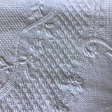 19th bed top in cotton piqué marked MC
