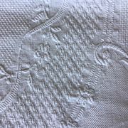 19th bed top in cotton piqué marked MC