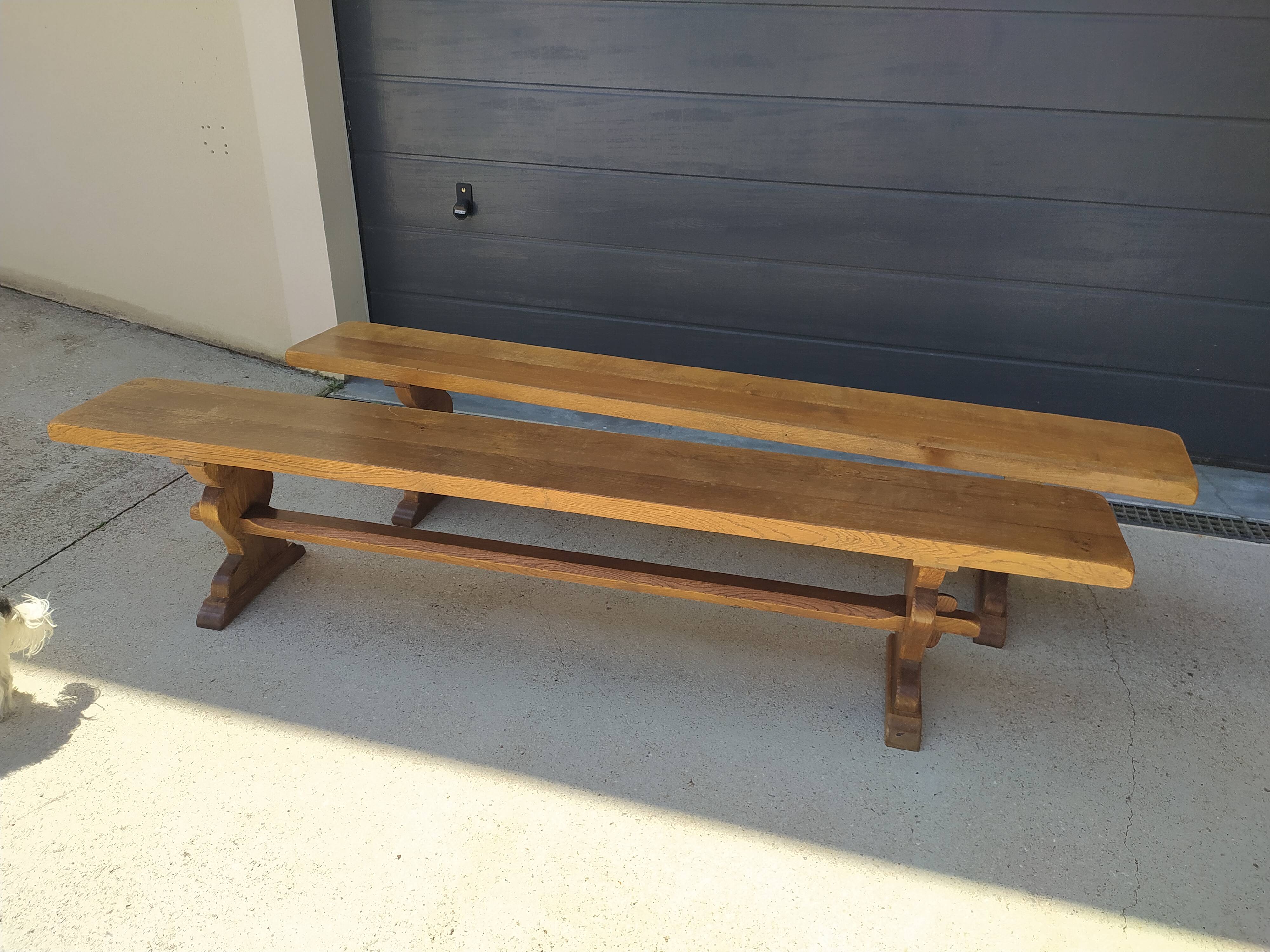 Monastery style benches in solid oak 200cm