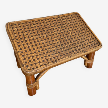 Rattan and cane footrest from the 1950s