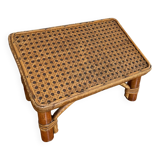 Rattan and cane footrest from the 1950s