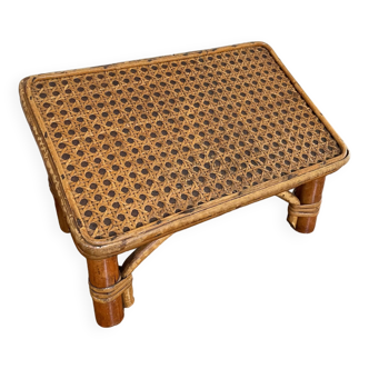 Rattan and cane footrest from the 1950s