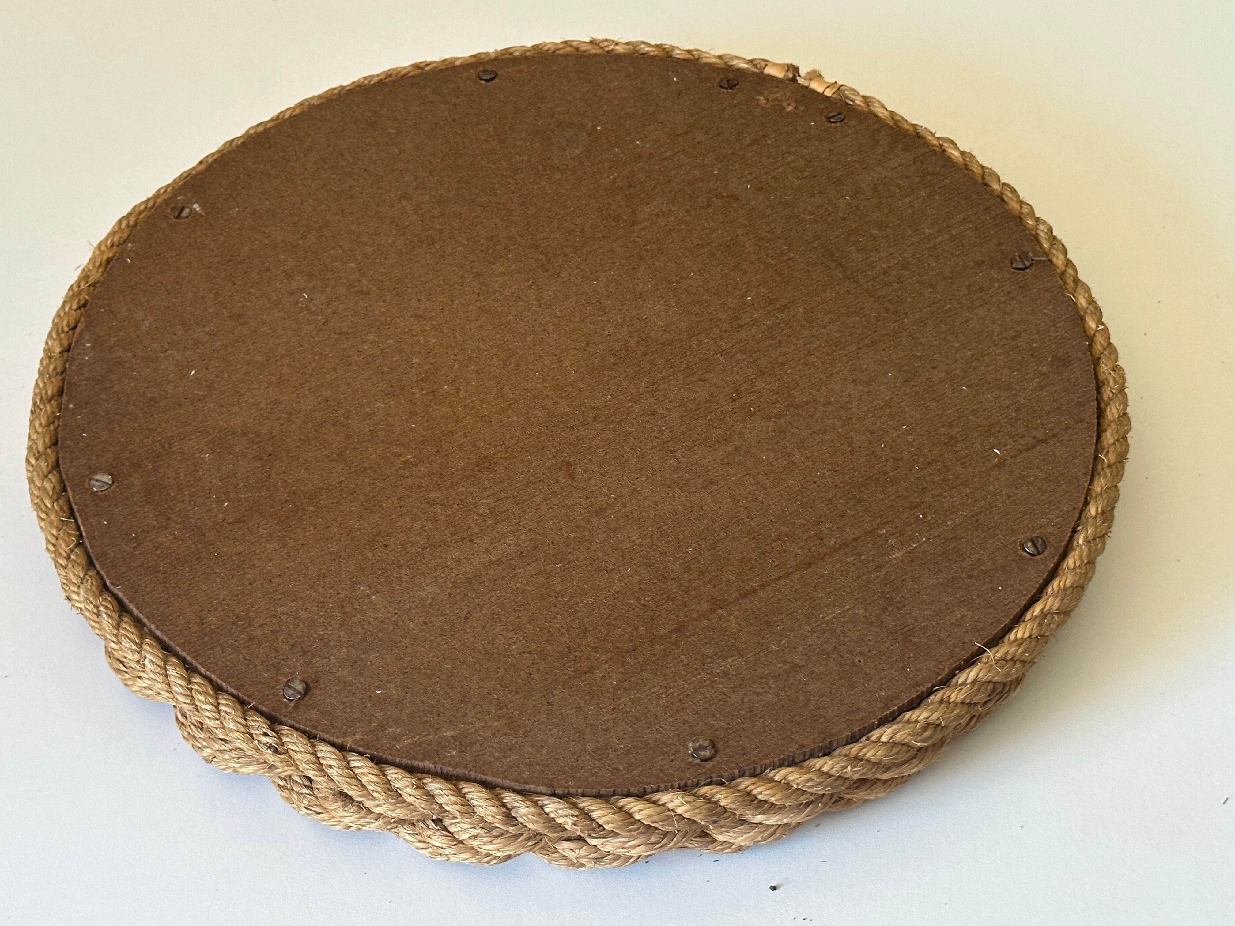 Round mirror in vintage rope 60