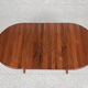 Midcentury Danish round teak dining table with 2 extensions 1960s
