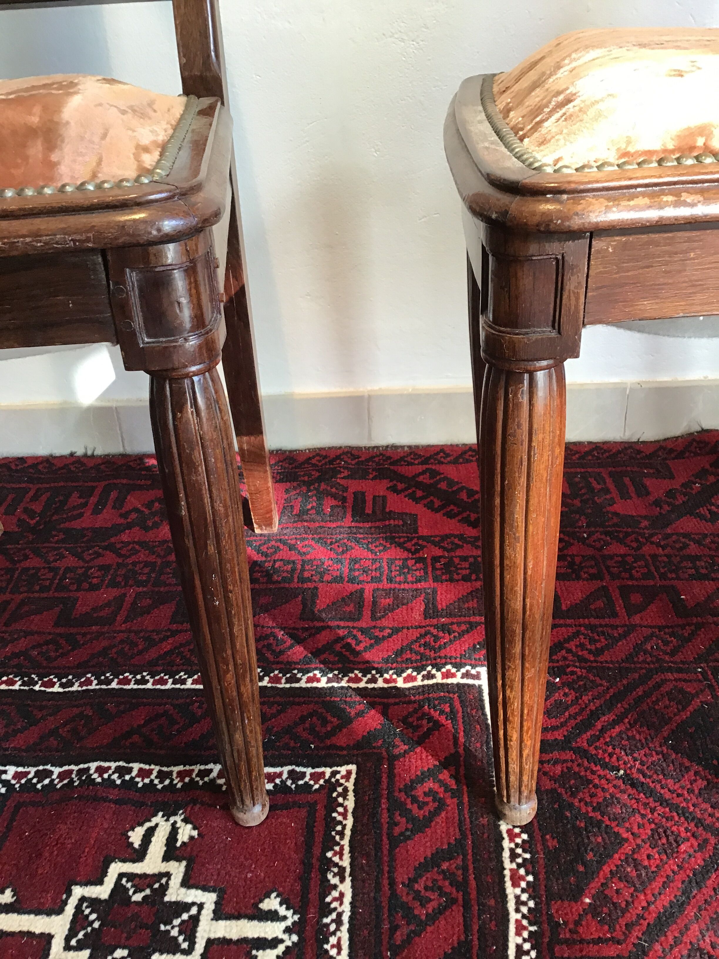 Pair of art deco mahogany chairs