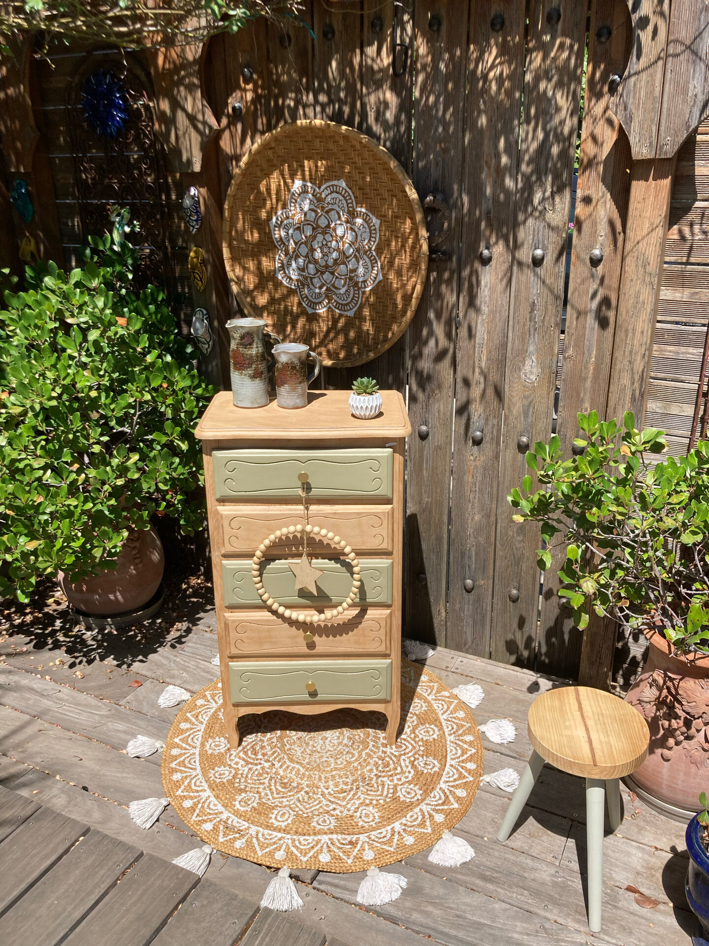 Pretty chiffonnier 💚 revamped Bohemian KHAKI chest of drawers