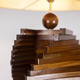 Sculptural wooden lamp base. 1980s