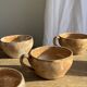 Set of 11 vintage coffee cups, raw matte stoneware H11