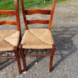 6 old straw chairs