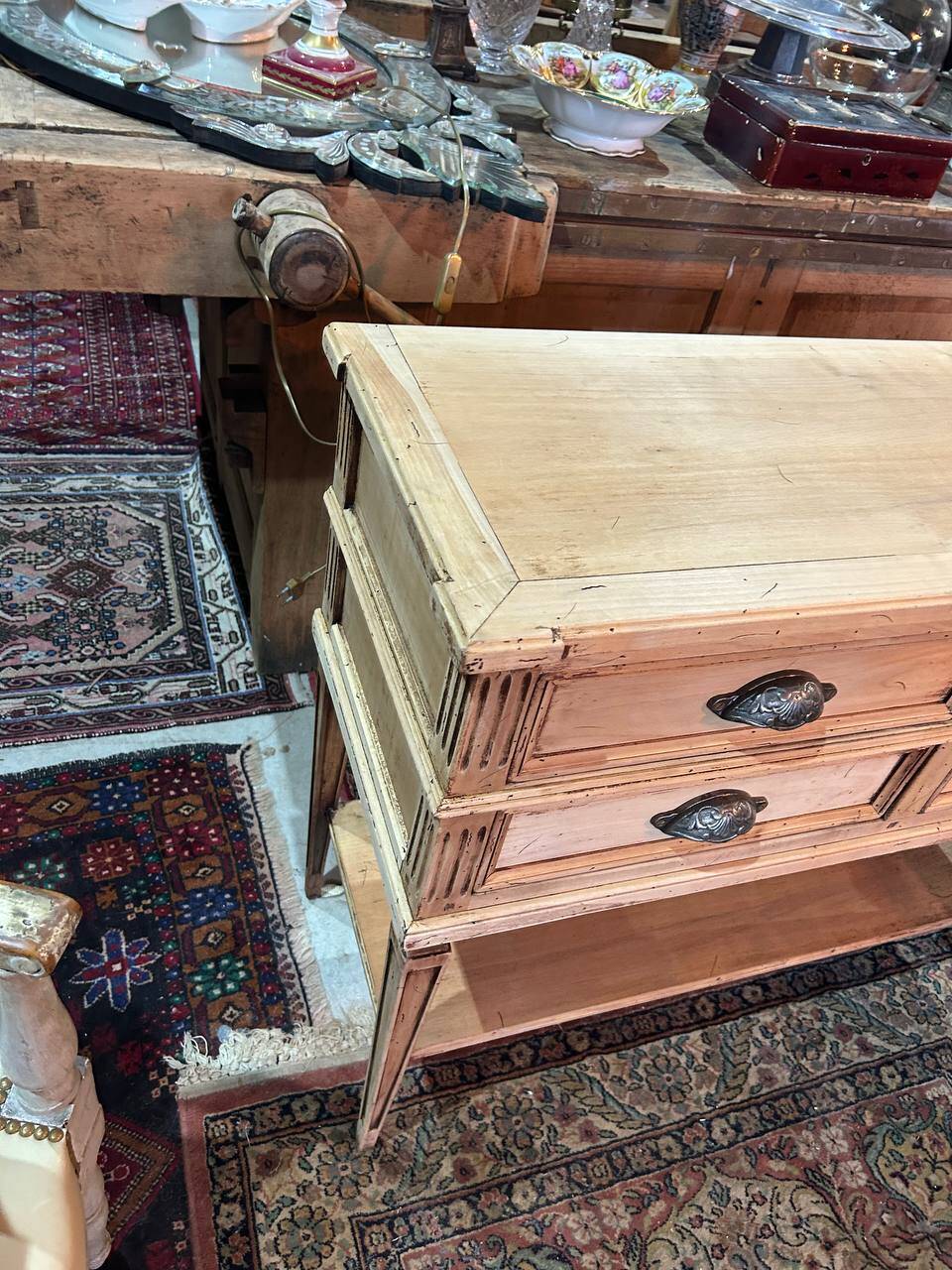 Louis XVI style console in pickled cherry