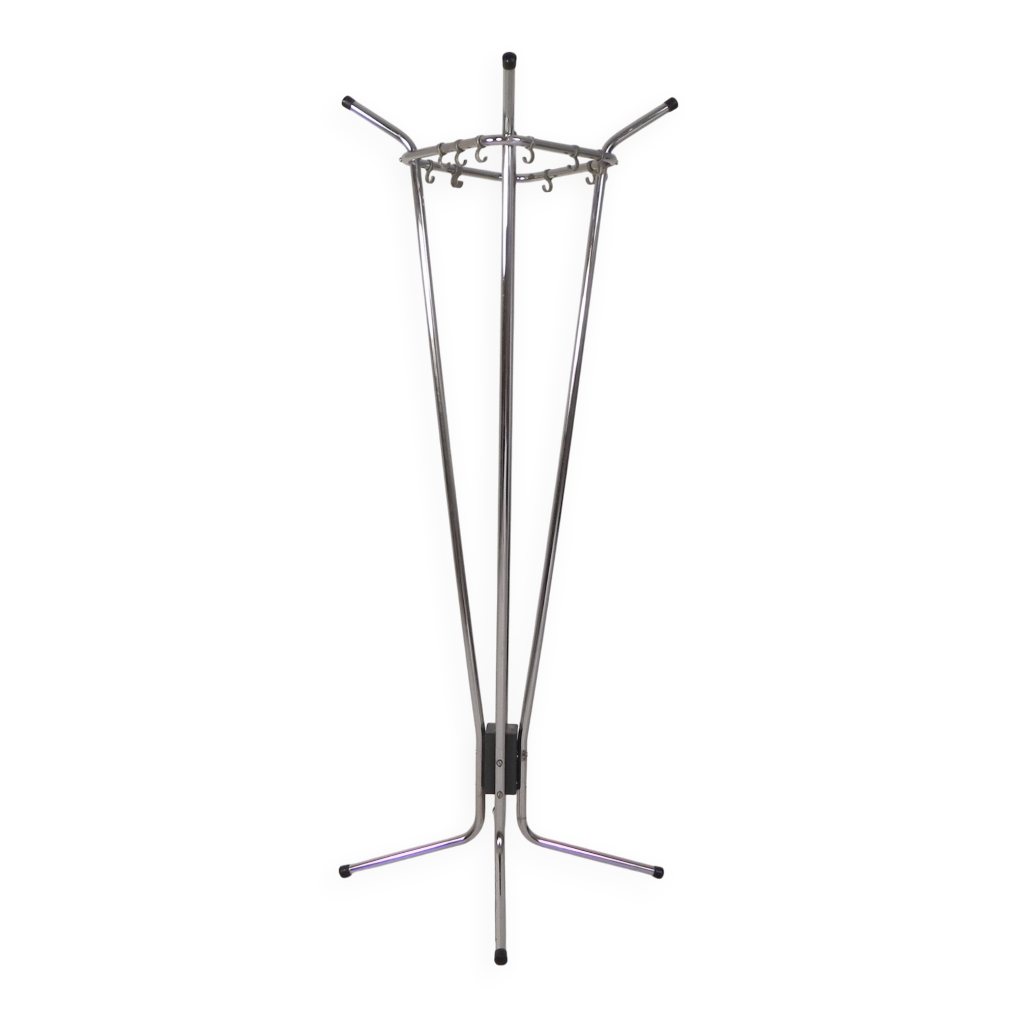 Freestanding Tubax coat rack with 4 tubes and 12 hooks, 1950s
