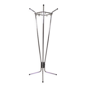 Freestanding Tubax coat rack with 4 tubes and 12 hooks, 1950s