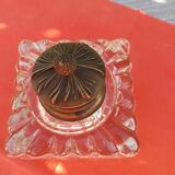 Old inkwell in molded glass