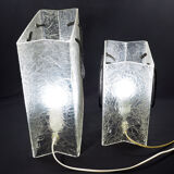 Lucite shopping bag lamps mid-century, set of 2