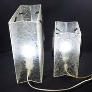 Lucite shopping bag lamps mid-century, set of 2