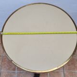Antique 50s tripod bistro table, cream, 74 cm