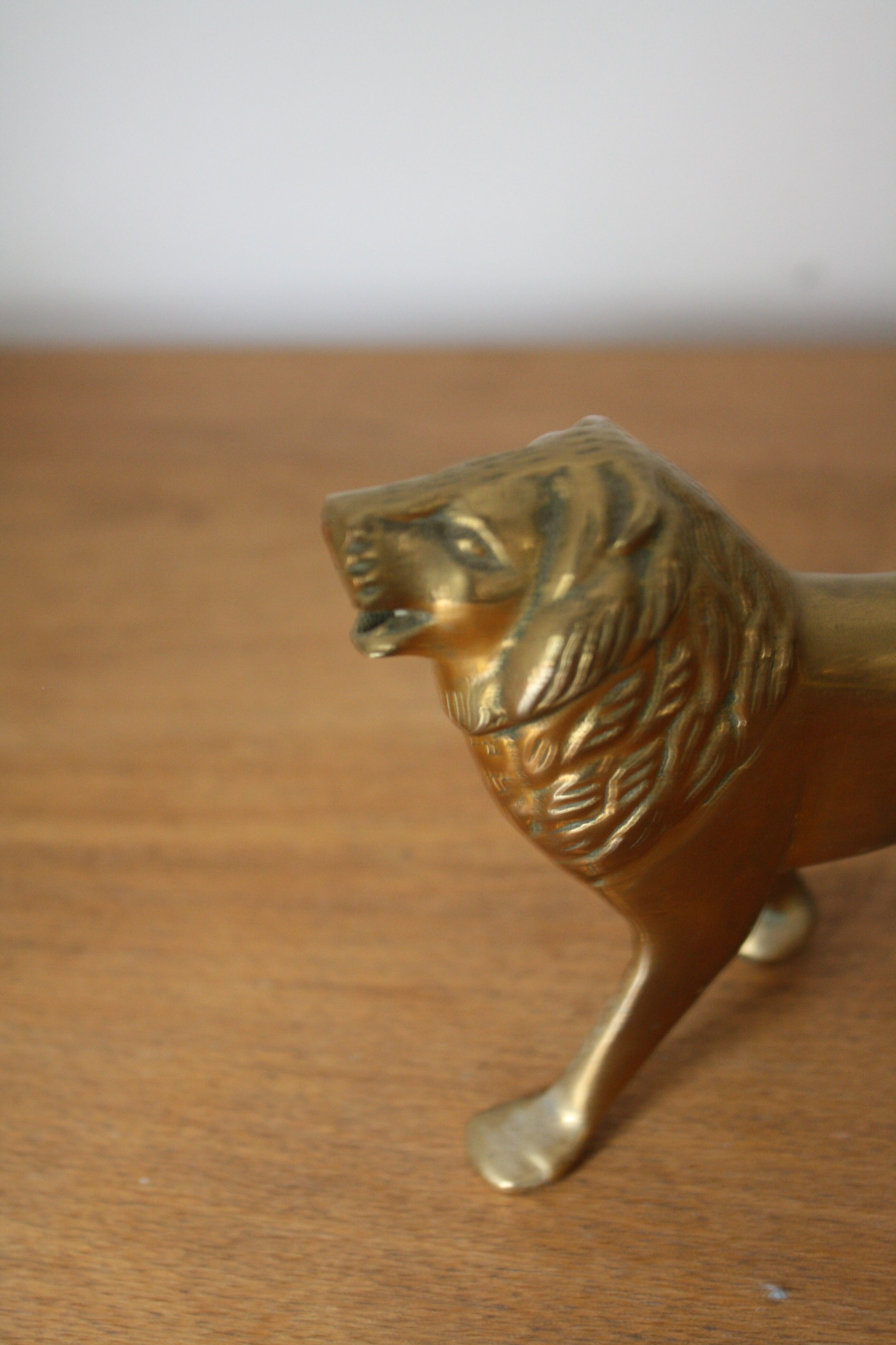 Vintage brass lion