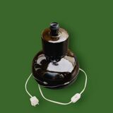 Large vintage lamp base in glazed brown ceramic