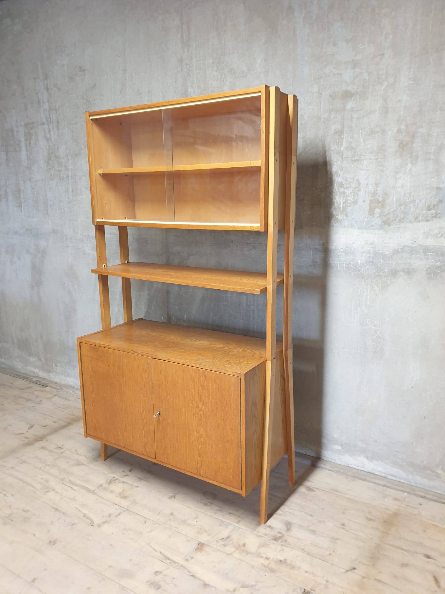 Mid century wall shelf bookcase by František Jirák for Tatra nábytok, 1960´s