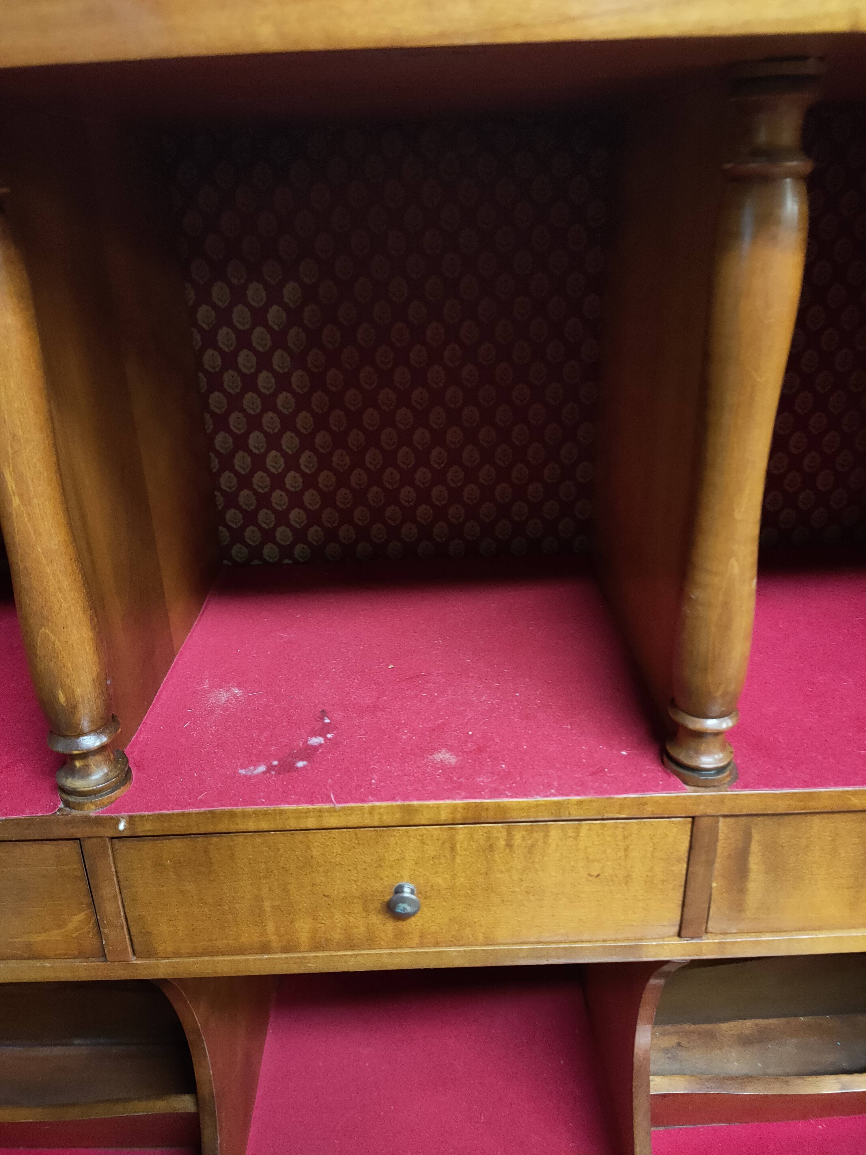 cherry wood secretary with lyre base from the 50s-60s