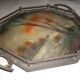 Art Deco hammered iron plateau or centrepiece table signed Germonde.