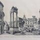 Framed lithograph reproduction drawing ruins of Rome by Antonio Carbonati vintage