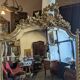 Very large Louis XVI style mirror in wood and gilded stucco with gold leaf