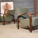 Pair of HF11 chairs by Karel Koželka and Antonín Kropáček for Jindřich Halabala