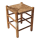 Low stool in wood and straw