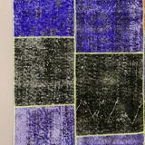 Distressed vintage turkish patchwork rug 219x150 cm wool medium