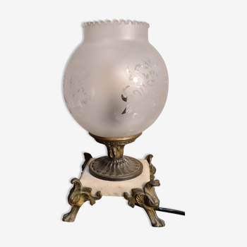 Lampe marbre art deco 25x15 cm