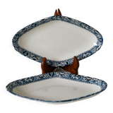 Pair of dishes in terre de fer salins model françois 1st 19th century