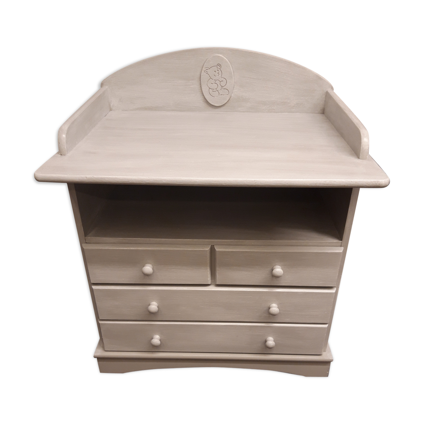 Grey patinated changing dresser