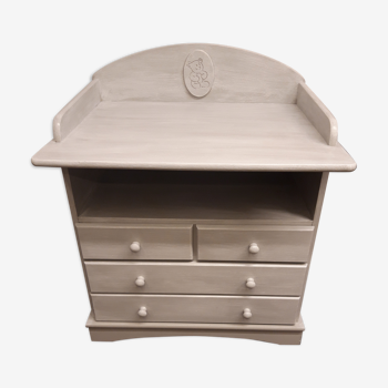 Grey patinated changing dresser