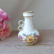 Small ceramic vase ker vitrex vintage floral pattern