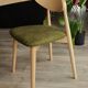 Natural Dining Chair with green upholstery, new modern design vintage style