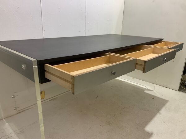 Bureau moderne du milieu du siècle par Poul Nørreklit Pour Georg Petersens Møbelfabrik, Bois et plexiglas, 1970
