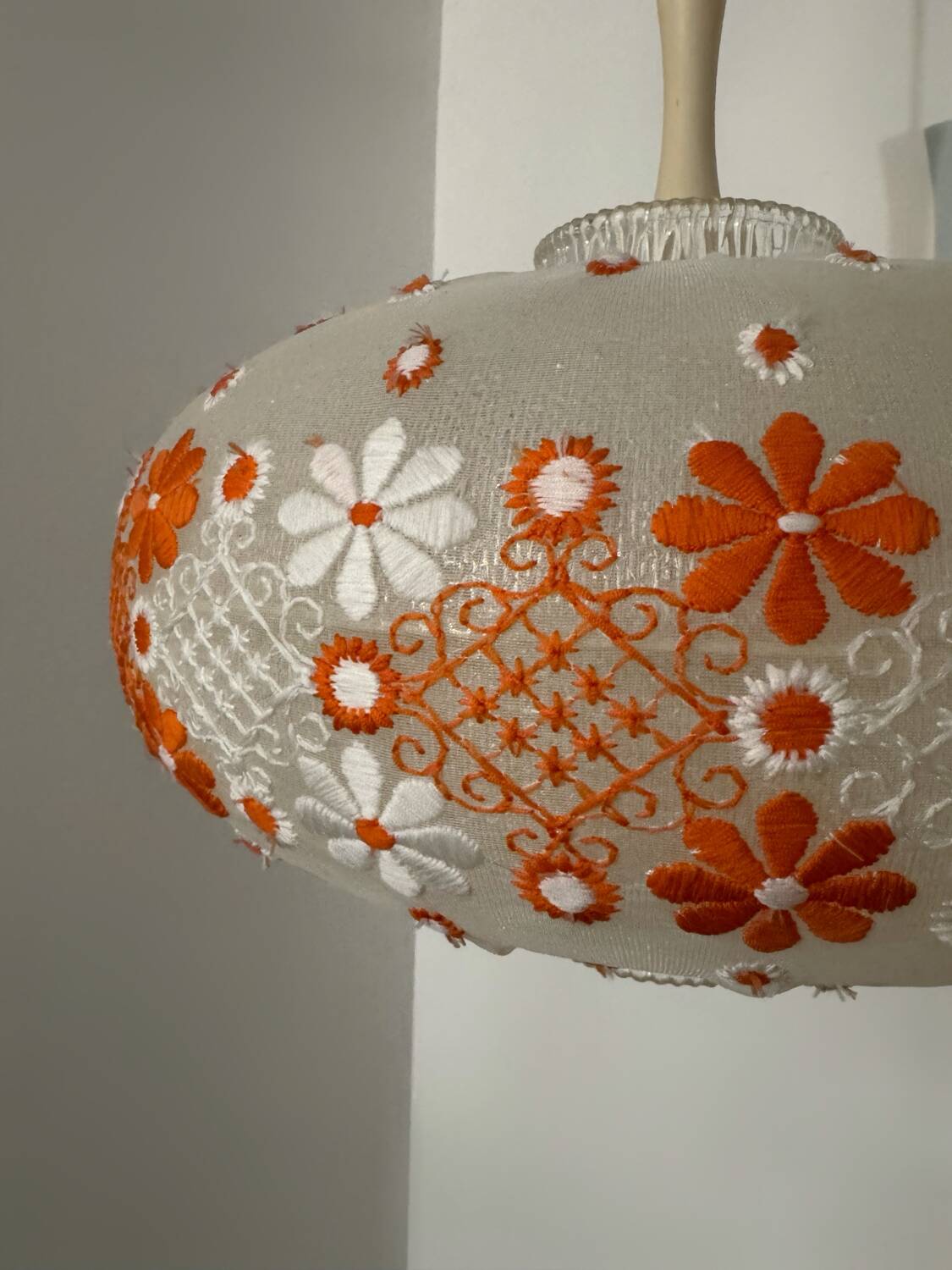 60s embroidered lantern chandelier