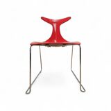 6 x Delfy chair by Gino Carollo for Ciacci Kreaty / Italy 1990s / 2 x red - 4 x black