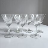 Set of 7 chiseled crystal glasses