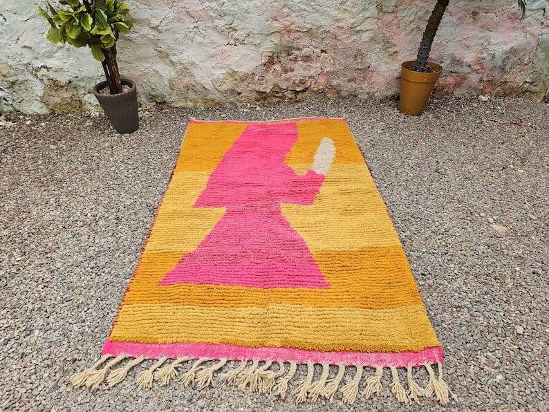Tapis beni ouraine artisanale fait main taille 150 x 250 cm