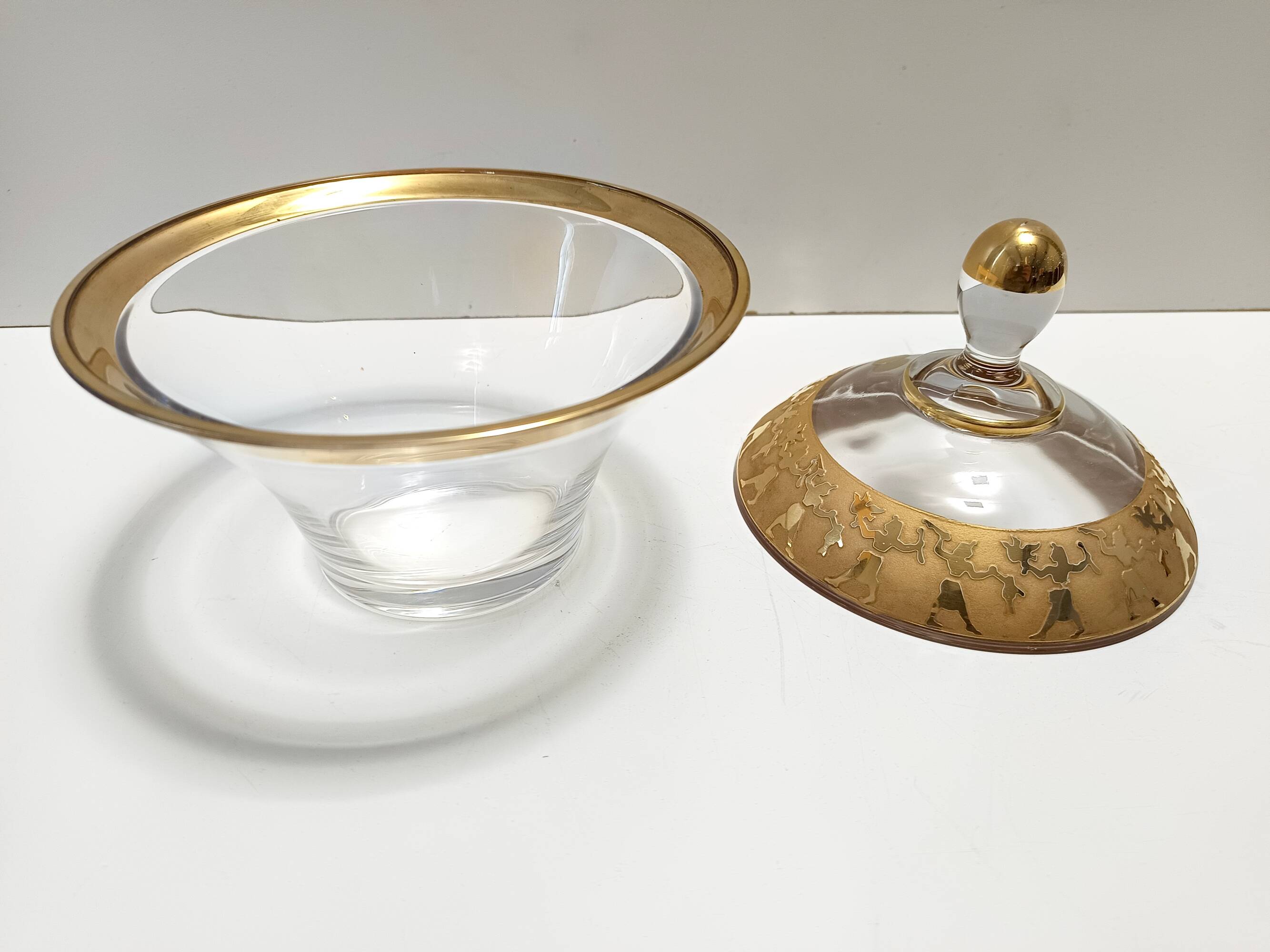 Crystal Trinket Bowl with Gold Details