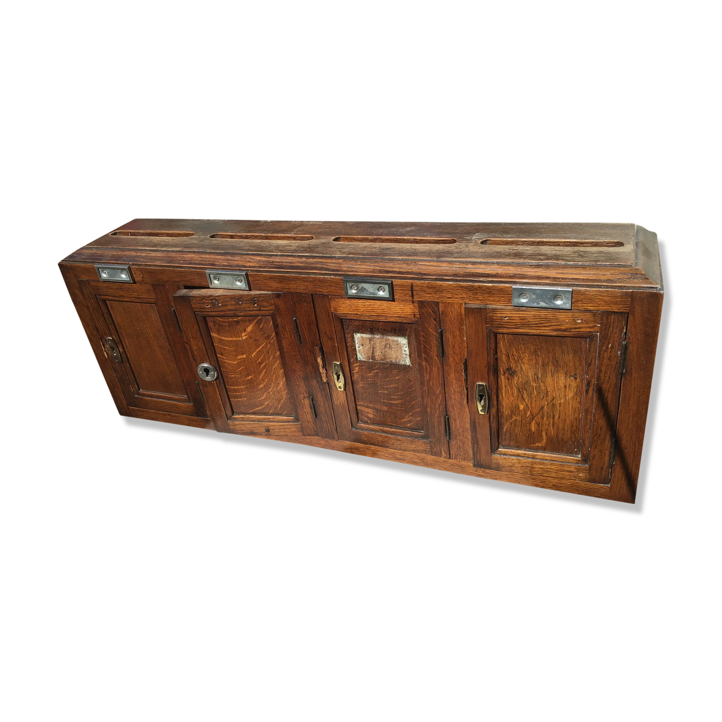 Vintage Wooden Building Mailbox Set