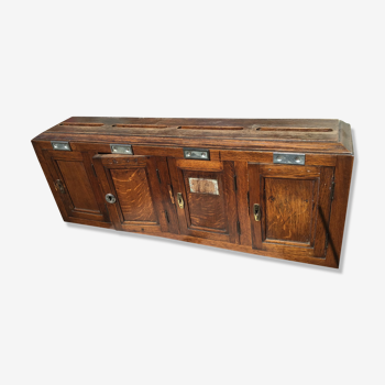 Vintage Wooden Building Mailbox Set