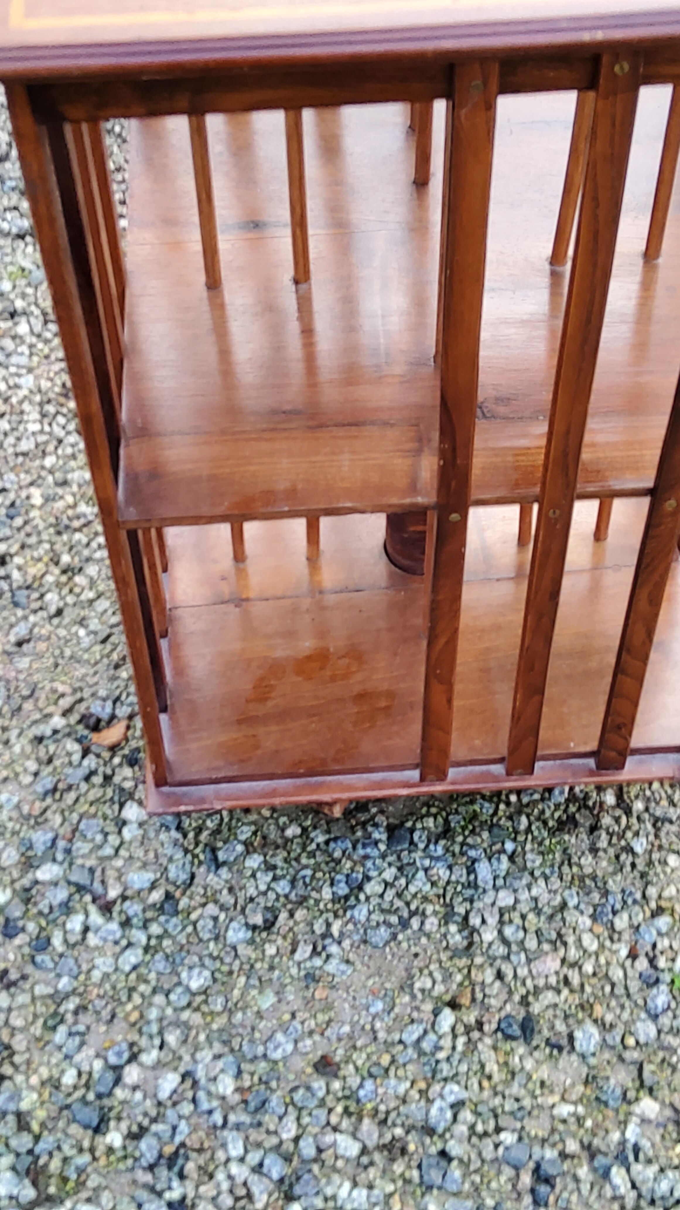 Art Deco style revolving bookcase in walnut and oak